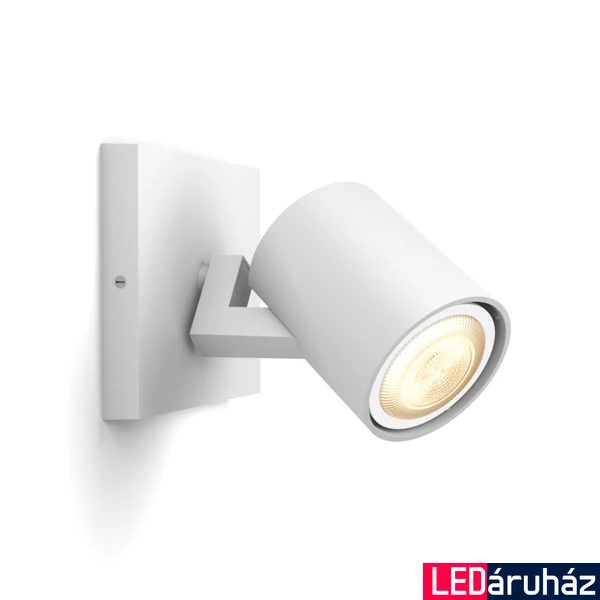 Philips Hue Runner fehér fali spotlámpa bővítő, 1 spotfejjel, White Ambiance, 1x5,5W, 350lm, 2200-6500K változtatható fehér, 1xGU10 LED fényforrás, 8719514338340