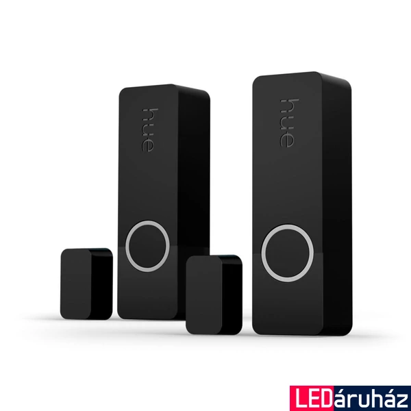 Philips Hue Secure okos nyitásérzékelő szenzor duplacsomag, vezeték nélküli, ajtóra, ablakra szerelhető, elemes, fekete, 8719514487161