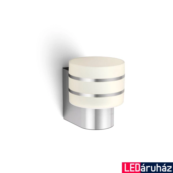 Philips Hue Tuar kültéri inox fali lámpa, White, 9W, 806lm, 2700K melegfehér, 1xE27 LED fényforrás, IP44, 1740447P0