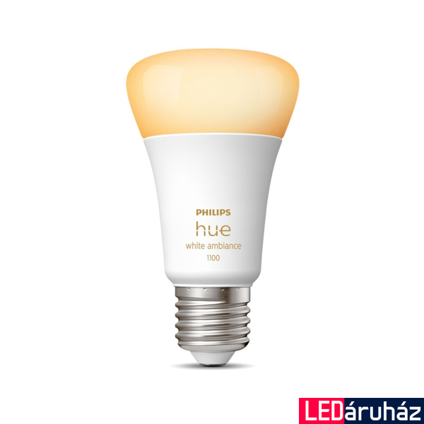 Philips Hue White Ambiance E27 LED fényforrás, 8W, 1100lm, 2200-6500K változtatható fehér, 8719514291119