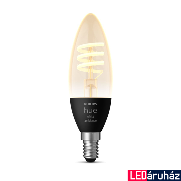 Philips Hue White Ambiance Filament E14 LED gyertya fényforrás, 4,6W, 350lm, 2200K-4500K változtatható fehér, 8719514411807