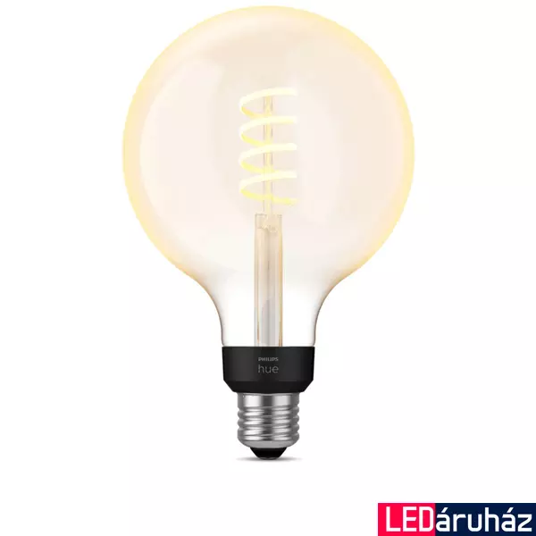 Philips Hue White Ambiance G125 óriásgömb E27 LED filament vintage fényforrás, 7W, 550lm, 2200-4500K változtatható fehér, 8719514301542