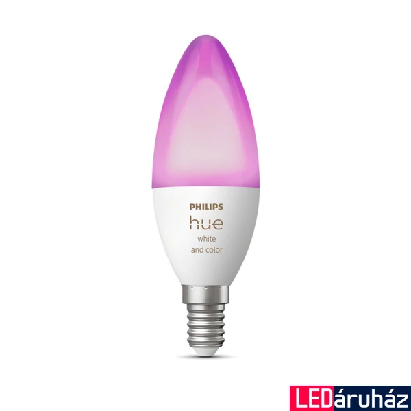 Philips Hue White and Color Ambiance E14 LED gyertya fényforrás, 5,3W, 470lm, RGBW 2000-6500K, 8719514356610