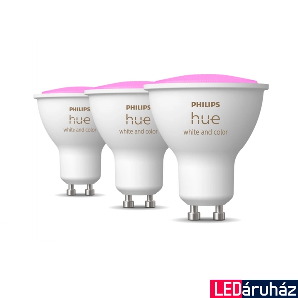 Philips Hue White and Color Ambiance GU10 LED spot hármas csomag, 3xGU10, 5W, 350lm, RGBW 2000-6500K, 8719514342767