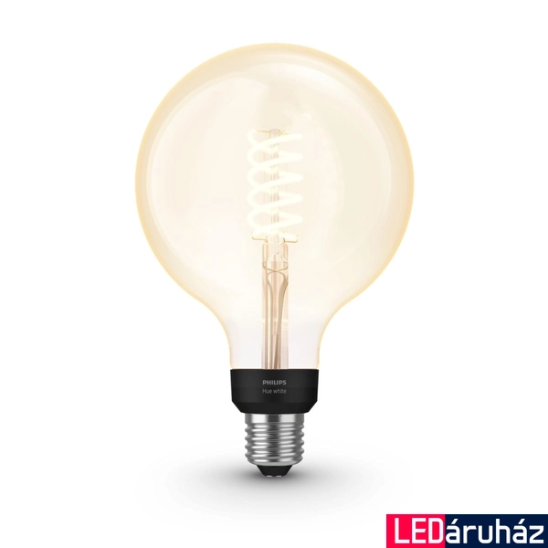 Philips Hue White G125 óriásgömb E27 LED filament vintage fényforrás, 7W, 550lm, 2100K ultra-melegfehér, 8719514279131