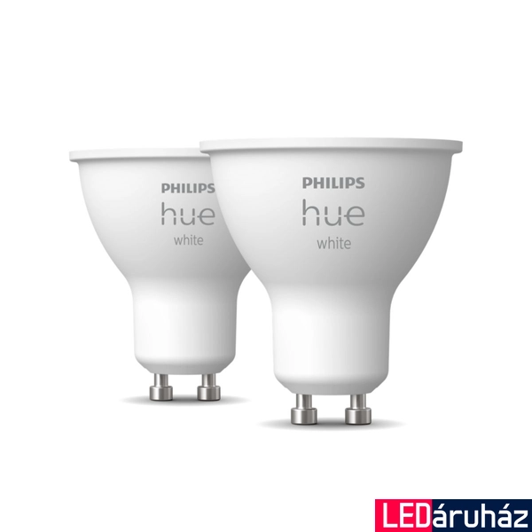 Philips Hue White GU10 LED spot dupla csomag, 2xGU10, 5,2W, 400lm, 2700K melegfehér, 8719514340145