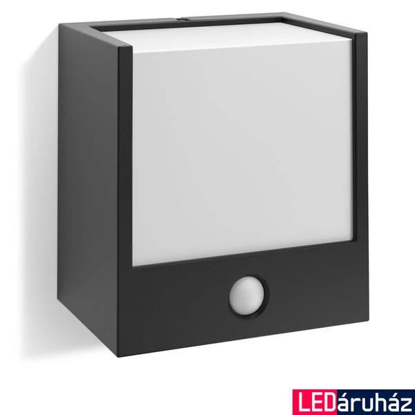 Philips Macaw kültéri falra szerelhető mozgásérzékelős LED lámpa, fekete, 1x3.5W, 320 lm, 2700K melegfehér, 173173016