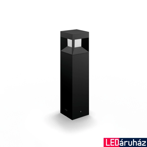 Philips Parterre fekete kültéri LED állólámpa, beépített LED, 1x8W, IP44, 40 cm magas, 1648130P0