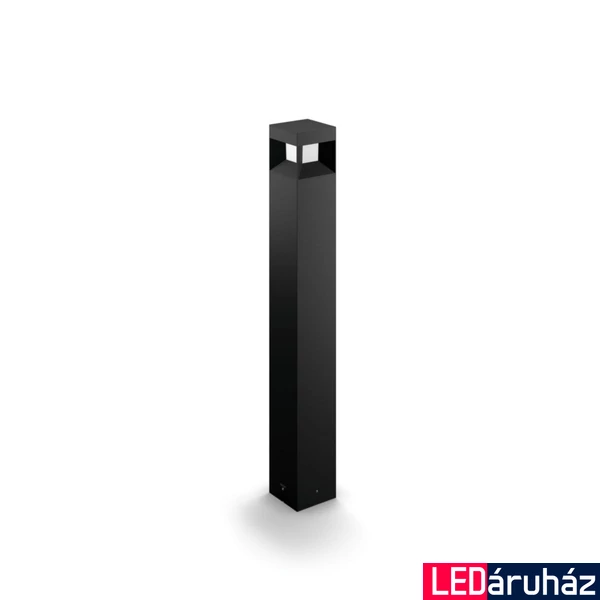 Philips Parterre fekete kültéri LED állólámpa, beépített LED, 1x8W, IP44, 77 cm magas, 1648230P0