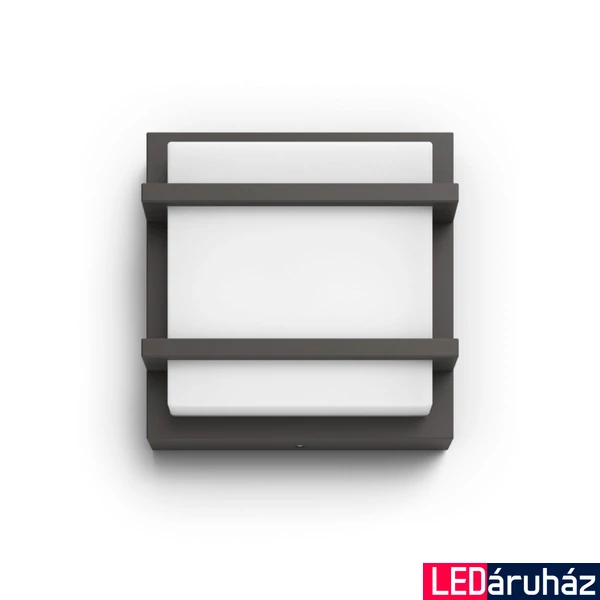 Philips Petronia kültéri falra szerelhető LED lámpa, antracit, 1 x 12W, 1200 lm, 2700K melegfehér