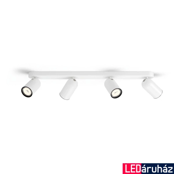 Philips Pongee fehér mennyezeti szpotlámpa, GU10 foglalattal, max. 4x10W, 5058431PN