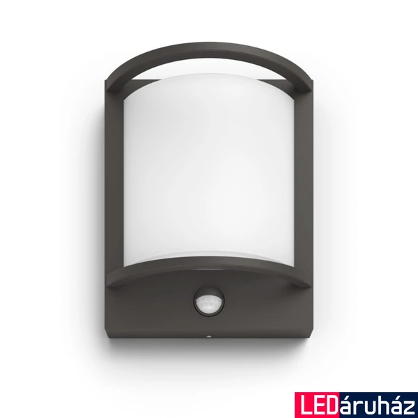 Philips Samondra kültéri falra szerelhető LED lámpa, antracit, 1 x 12W, 1200 lm, 2700K melegfehér, mozgásérzékelővel