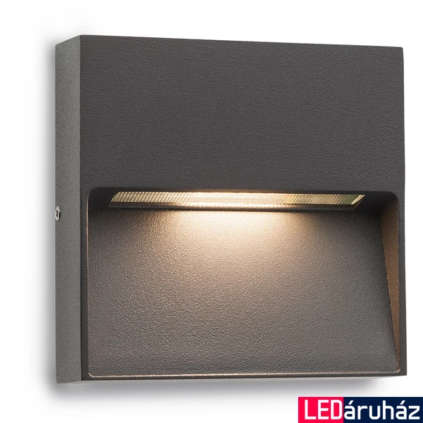 Kültéri Fali lámpa, szürke, 3000K melegfehér, beépített LED, 160 lm, Redo Even 9151