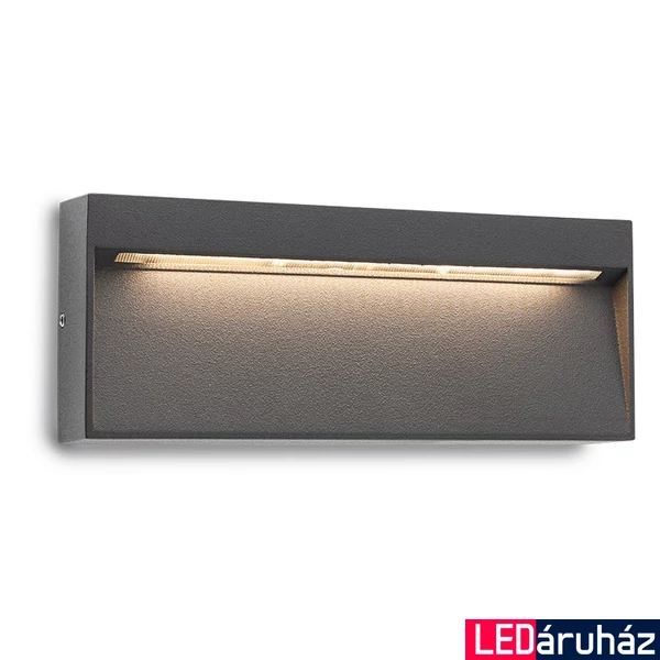 Kültéri Fali lámpa, szürke, 3000K melegfehér, beépített LED, 320 lm, Redo Even 9153