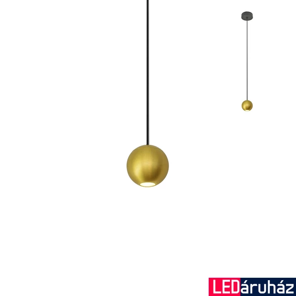 1 ágú függeszték, arany, 3000K melegfehér, beépített LED, 270 lm, Redo Obo 01-2357