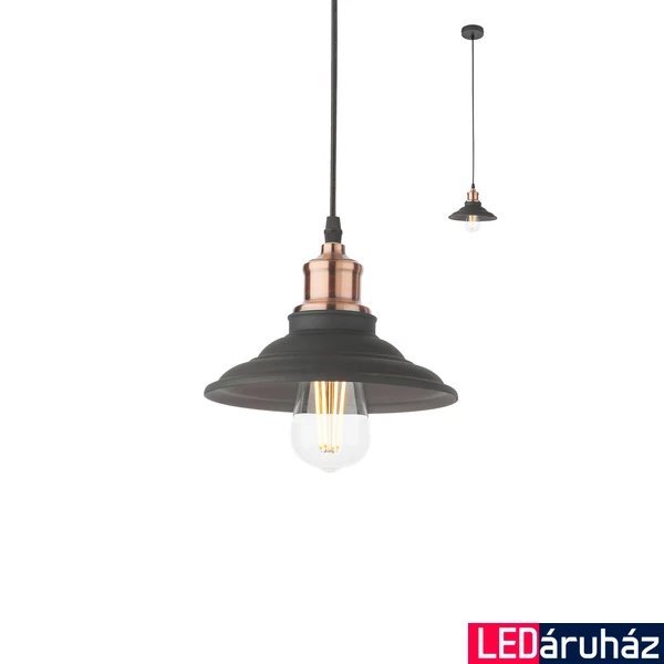 1 ágú függeszték, fekete, E27, Redo Smarterlight Spinner 01-1292
