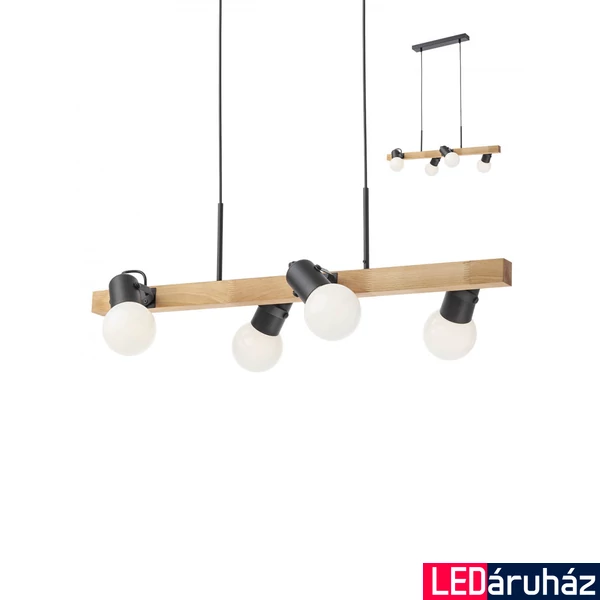 Több ágú függeszték, fekete, E27, Redo Smarterlight Taffi 01-2418