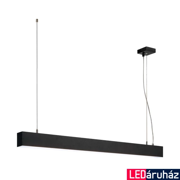 1 ágú függeszték, 1m, fekete, 4000K természetes fehér, 3300 lm, CRI 80, UGR 28, SLV Glenos 1001403