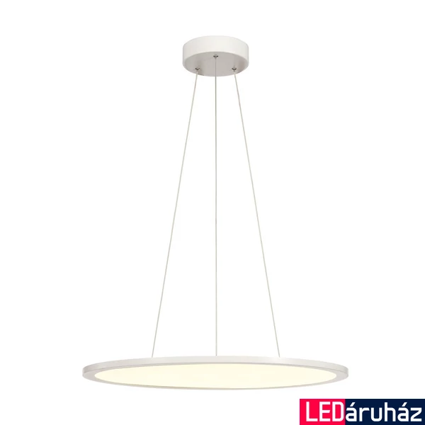1 ágú függeszték, 60cm átmérő, fehér, 3000K melegfehér, 3150 lm, CRI 80, 110°, UGR 22, SLV Panel 1003044