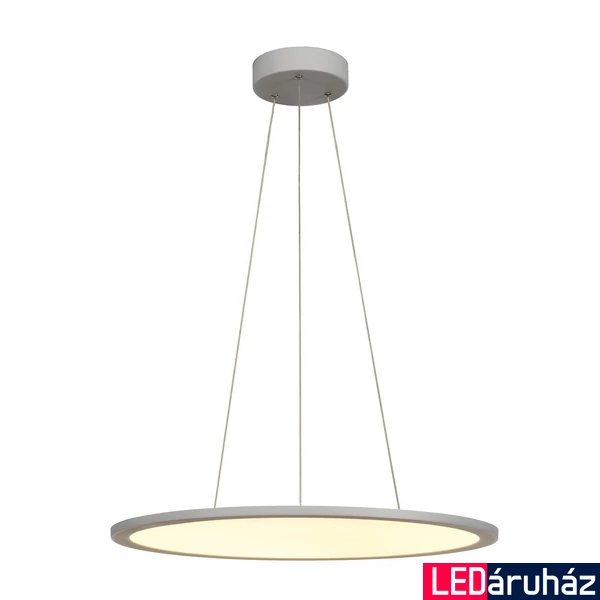 1 ágú függeszték, 60cm átmérő, szürke, 3000K melegfehér, 3150 lm, CRI 90, 110°, UGR 22, SLV Panel 1003046