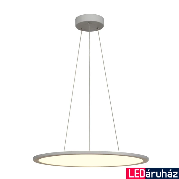 1 ágú függeszték, 60cm átmérő, szürke, 4000K természetes fehér, 3350 lm, CRI 90, 110°, UGR 22, SLV Panel 1003047