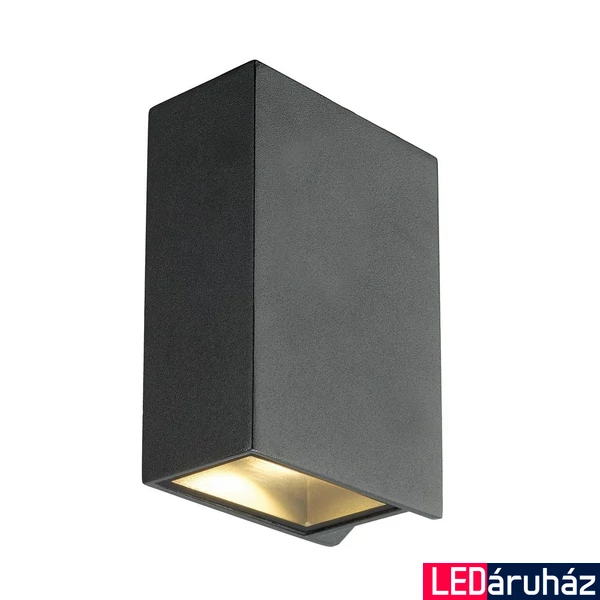 Kültéri Fali lámpa, antracit, 3000K melegfehér, 520 lm, CRI 80, 110°, SLV Quad 2 XL 232445