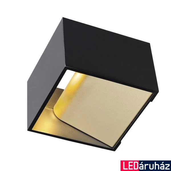 Fali lámpa, réz színű belső festéssel, fekete, 2000K-3000K szabályozható, 430 lm, CRI 90, SLV Logs In 1000638