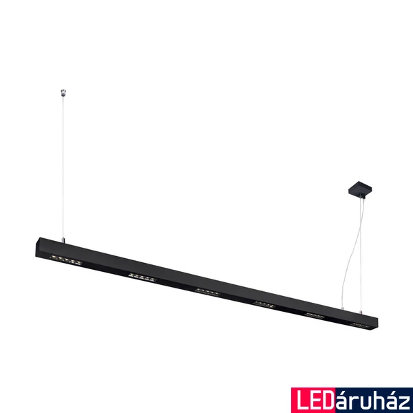 Függeszték, 2m széles, fekete, 4000K természetes fehér, 4600 lm, CRI 90, 30°, UGR 10, SLV Q-Line 1000936