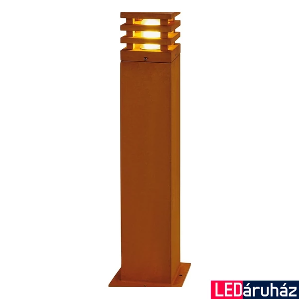 Kültéri Állólámpa, 70cm magas, rozsda, E27, SLV Rusty Square 229421