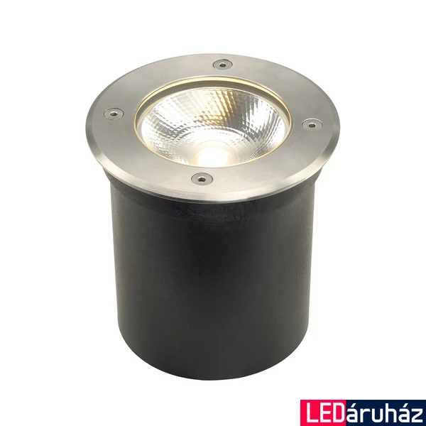 Kültéri Beépíthető lámpa, 12,6cm átmérő, rozsdamentes acél (inox), 3000K melegfehér, 580 lm, CRI 80, 120°, SLV Rocci 227600