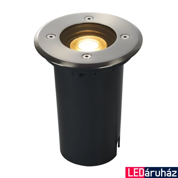 Kültéri Beépíthető lámpa, 12cm átmérő, rozsdamentes acél (inox), GU10, SLV Solasto 227680
