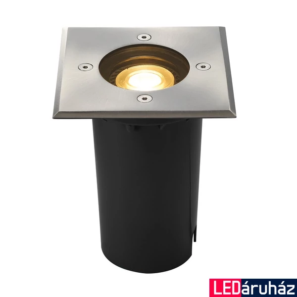 Kültéri Beépíthető lámpa, 12x12cm, rozsdamentes acél (inox), GU10, SLV Solasto 227684