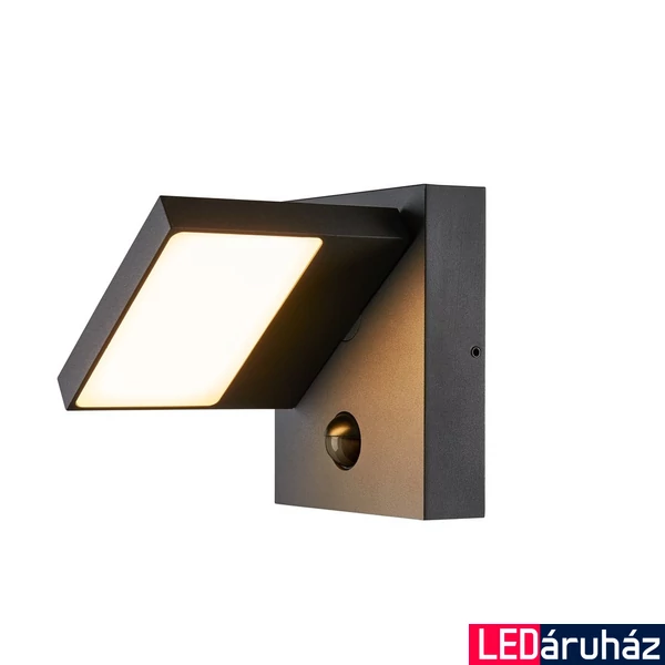 Kültéri Fali lámpa, mozgásérzékelővel, antracit, 3000K/4000K CCT kapcsolóval, 750 lm, CRI 80, SLV Abridor 1002990