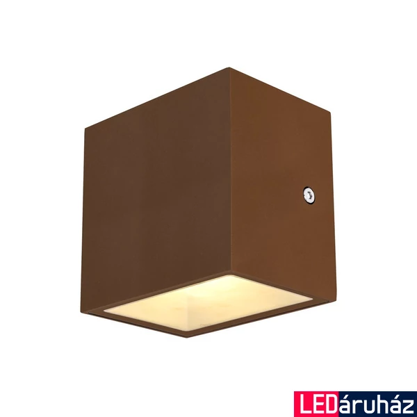 Kültéri Fali lámpa, rozsda, 3000K melegfehér, 1120 lm, CRI 80, 105°, SLV Sitra Cube 1002034