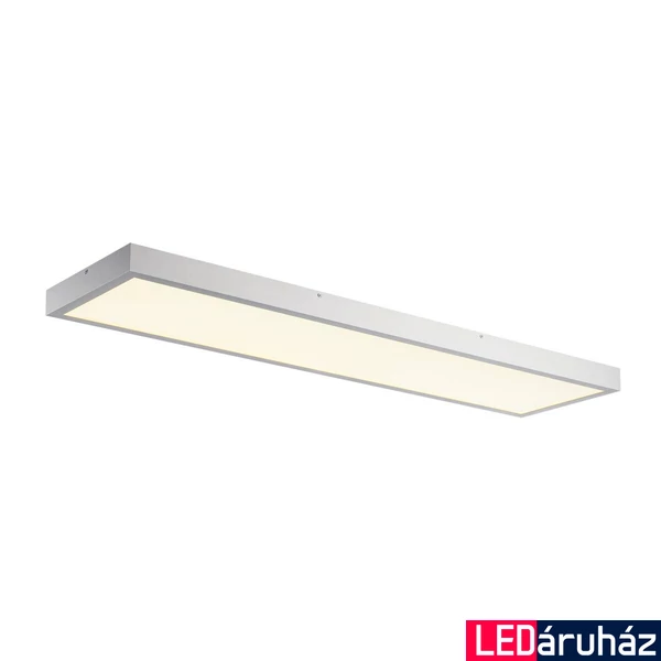 LED panel, 120x30cm, mennyezeti, szürke, 4000K természetes fehér, 3400 lm, CRI 90, 90°, UGR 19, SLV Panel 1001509