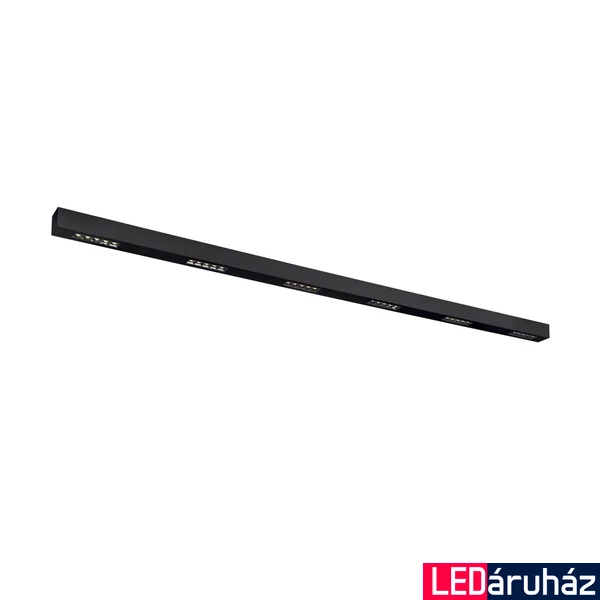 Mennyezeti lámpa, 2m széles, fekete, 4000K természetes fehér, 4600 lm, CRI 90, 30°, UGR 10, SLV Q-Line 1000695