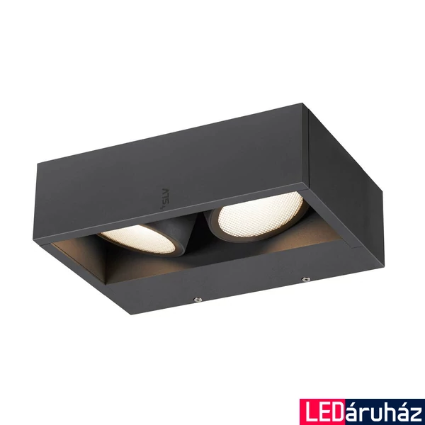 mennyezeti lámpa, antracit, 3000K/4000K CCT kapcsolóval, beépített fényforrás, CRI 80, 95°, SLV ESKINA 1006314