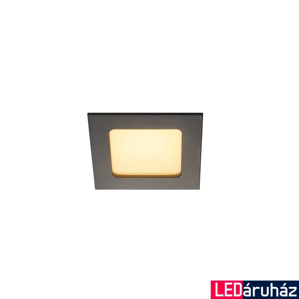 Süllyesztett lámpa, 9x9cm, fekete, 3000K melegfehér, 445 lm, CRI 80, 90°, SLV Frame Basic 112720