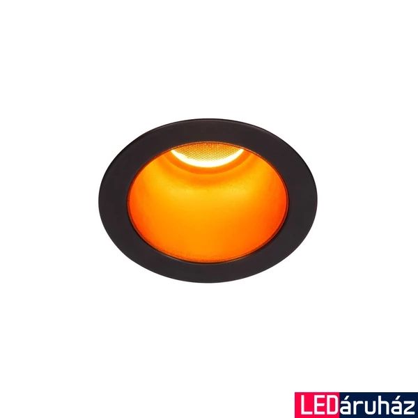 Süllyesztett lámpa, arany színű belső festés, fekete, 2900K melegfehér, 470 lm, CRI 90, 25°, SLV Horn Magna 1002594