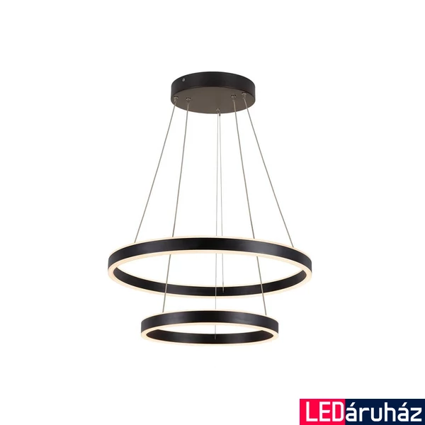 Több ágú függeszték, 80cm átmérő, lefelé és felfelé világít, fekete, 2700K/3000K CCT kapcsolóval, 1230 lm, CRI 90, 130°, SLV One Double 1004765