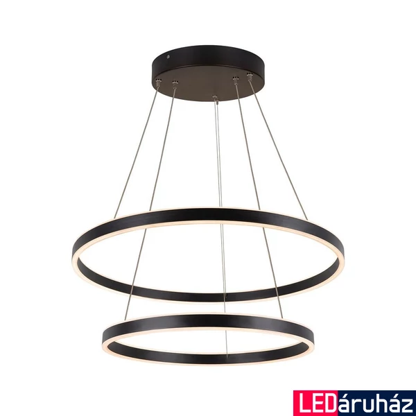 Több ágú függeszték, 80cm átmérő, lefelé és felfelé világít, fekete, 3000K/4000K CCT kapcsolóval, 2100 lm, CRI 90, 130°, SLV One Double 1004767