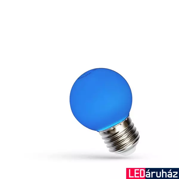 E27 kisgömb kék LED fényforrás party fényfüzérhez, 1W, 270°,  IP20, SPECTRUM-WOJ11797
