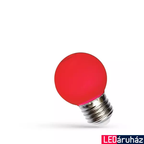 E27 kisgömb piros LED fényforrás party fényfüzérhez, 1W, 270°,  IP20, SPECTRUM-WOJ11795