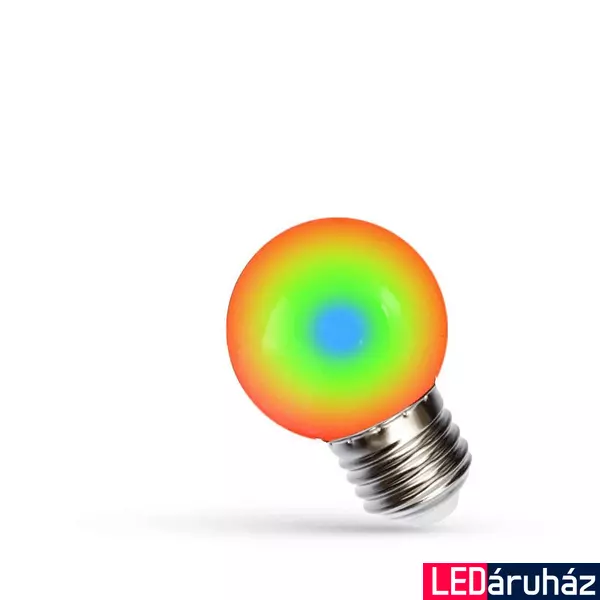 E27 kisgömb RGB LED fényforrás party fényfüzérhez, 1W, 270°,  IP20, SPECTRUM-WOJ13105