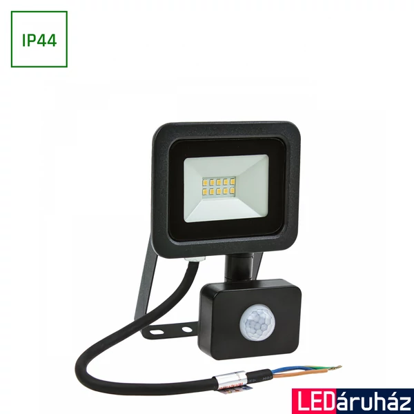 Kültéri Reflektor, mozgásérzékelős, fekete, 3000K melegfehér, beépített LED, 810 lm, CRI 80, 100°, SPECTRUM LED SLI029037WW_CZUJNIK