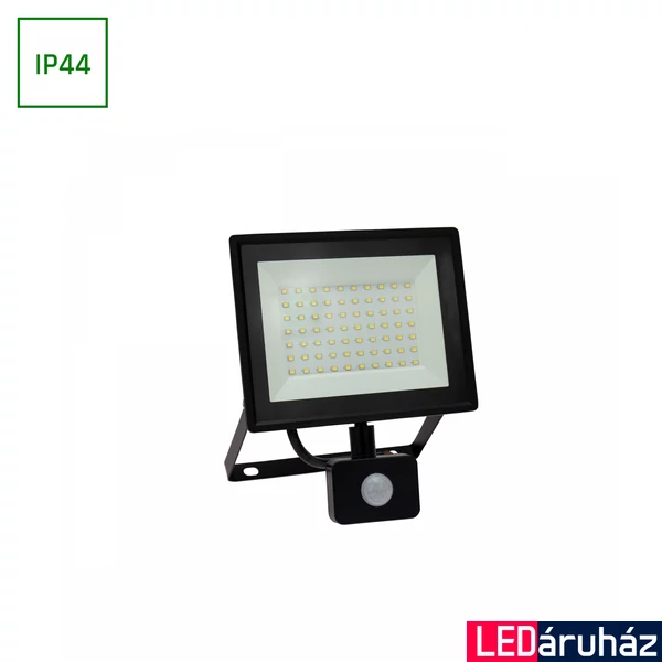 Kültéri Reflektor, mozgásérzékelős, fekete, 4000K melegfehér, beépített LED, 4500 lm, CRI >70, 100°, SPECTRUM LED SLI029051NW_CZUJNIK_PW