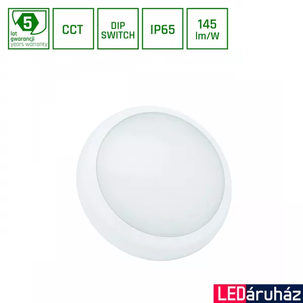 Mennyezeti lámpa, fehér, 3000K-6500K szabályozható, beépített LED, 1800/2400 lm, CRI 80, 120°, SPECTRUM LED SLI031039CCT_PW