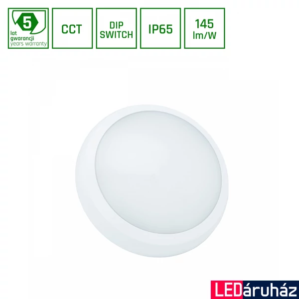 Mennyezeti lámpa, fehér, 3000K-6500K szabályozható, beépített LED, 1800/2400 lm, CRI 80, 120°, SPECTRUM LED SLI031039CCT_PW