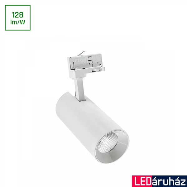 Sínre szerelhető lámpa, fehér, 3000K melegfehér, beépített LED, 2600 lm, CRI 80, 36, 60°, SPECTRUM LED SLI033019WW_PW