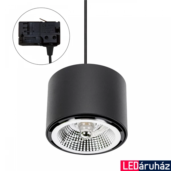 Sínre szerelhető lámpa, fekete, GU10, SPECTRUM LED SLIP005011_TRACK
